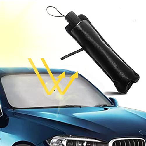 Kakbrt Car Front Windshield Sun Shade Umbrella,UV Reflecting Sun Shade Cover/Heat Sun Visor Protector, Folding to Use and Store Fits Most Vehicles Car Sun Shade (Basic style, M/65 x 120CM)