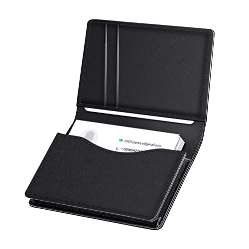 名刺入れ 牛革 本革 レザー パスケース 二つ折り 免許証 両面 カード入れ 名刺ケース 兼用 お洒落 ビジネス 通勤用 整理 大容量 50枚収納可 メンズ スリム 薄型 名刺ホルダー 文房具・オフィス用品