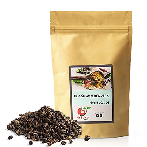 NY SPICE SHOP Dried Black Mulberry – 1 Pound Natural Dry Mulberry...
