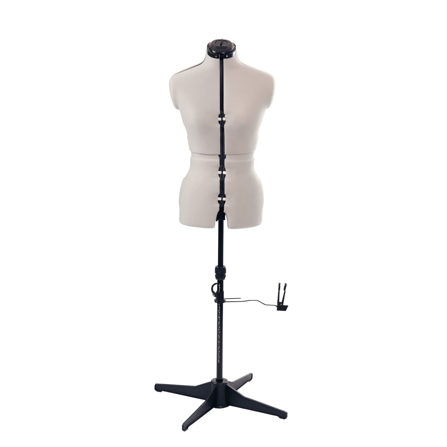 Manichino Da Sarto Donna Relaxdays - Taglia 36/38, Altezza Regolabile 130-167 Cm, Velluto, Base Legno