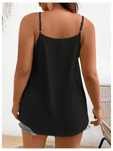 SOLY HUX Women's Plus Size Camisole Tops Floral Lace V Neck Spaghetti Strap Dressy Casual Tops2