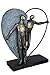 Produktbild Casablanca modernes Design Gilde Deko Skulptur Figur - Heartbeat - Herzklopfen - Liebe - Metall, Poly bronzefarben, grau - Höhe 31 cm