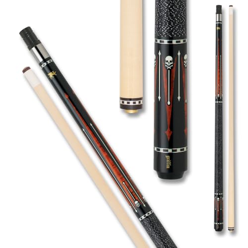 Griffin GR30 Pool Cue - Black Stained with Floating White Spears and Brown Points - 19oz