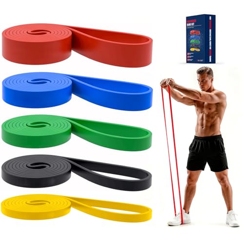 Pull Up Bands, Resistance Bands Set, Exercise Workout Bands for Men & Women, Ideal for Body Stretching, Physical Therapy and Muscle Training - Colorful