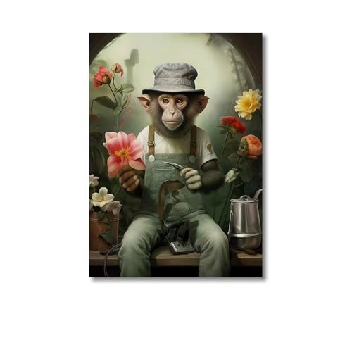 Décoration murale singe au cigare AEFOUU pour habiller un grand mur