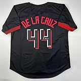 Facsimile Autographed Elly De La Cruz Cincinnati Black City Connect Reprint Laser Auto Baseball Jersey Size Men's XL