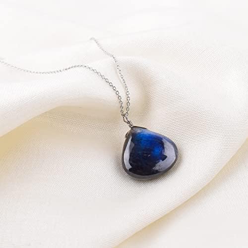 InfinityGemsArt Real Crystal Stone Labradorite Pendant Necklace for Men Women, Birthstone, Dainty Handmade Jewelry, Natural Gemstone Chakra Energy Healing Crystals, 925 Silver Chain 20 inch - Image 3