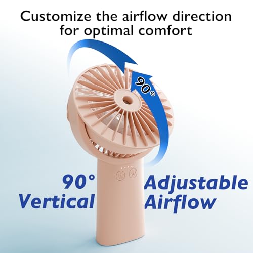 Image of HonHey Handheld Fan Misting Fan, 3 in 1 Hand Fan, Portable Mini Fan with Rechargeable Battery Operated and 3 Adjustable Speed[6-13-20 Working Hours], Foldable Personal Fan for Girls Women Travelling