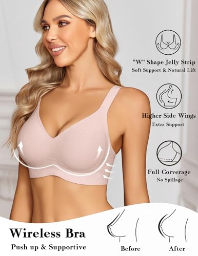 Image of Avidlove Wireless Bra for Women Seamless Push Up Full Coverage Bra Comfort Bralette Support Everyday Bra
