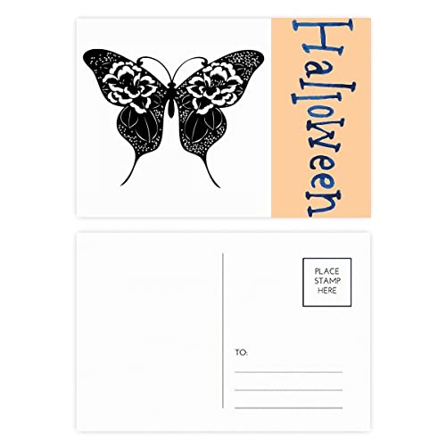 Cartes postales Halloween papillon et rose à offrir pour accompagner vos cadeaux