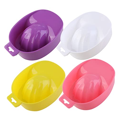 Image of Housoutil Nail Soak Bowls, 2 Pack Plastic Manicure Trays, Random Color