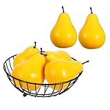 DECORNIJIA 6個 リアルな人工梨 キッチン パーティー装飾用 フェイクフルーツモデル 写真撮影小道具にな 擬似果実