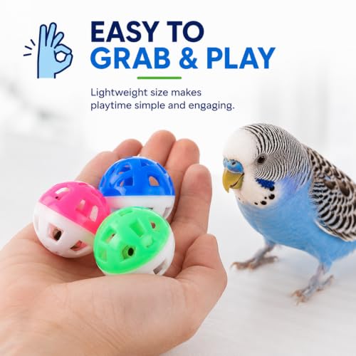 Image of Petzlifeworld (Pack of 3) Bird Interactive Bell Ball, Bird Toy for Parakeet, Cockatiel, Budgerigar, Parrots