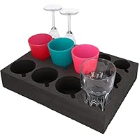 cartrend Caravan Glas- und Tassenhalter, Schützt vor Bruchgefahr und Klappern, 13 Halter, Camping, Campingzubehör, Wohnwagen, Wohnmobil, Wohnwagenzubehör, schwarz