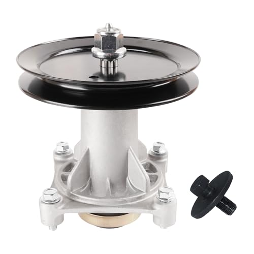 JYLEYJ 46 48 54 42 Inch Deck Spindle Assembly Replaces Husqvarna 187292 532187281 587819701 with Pulley 195945 Compatible with Husqvarna AYP Poulan YTH22V46 YTH24V54 Craftsman YS4500 Riding Mower