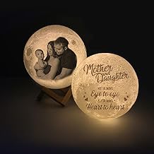 GUK Personalized Gifts Engraved 3D Moon Lamp Night Light for Kids with Wood Stand, Cool Things to Teenage Girl Room Decor, Daughter Gifts from Mom and Dad 15 CM,16 Farbe