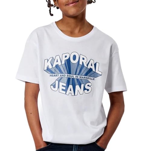 Kaporal T-Shirt Blanc/Bleu Garçon Ticlass3 MC