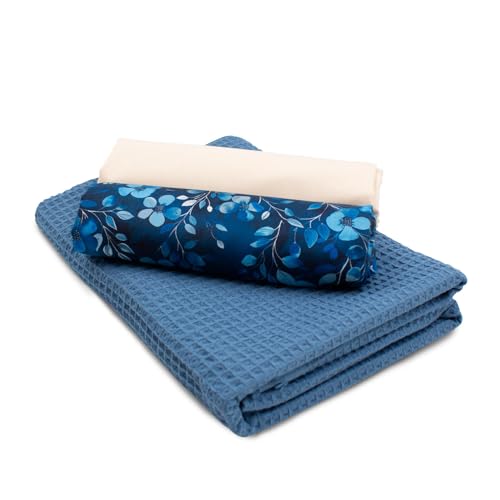 VmG Store set di biancheria in cotone con design goffrato,