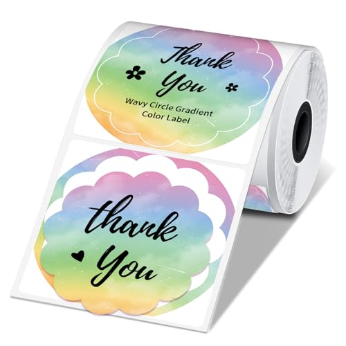 Image of Phomemo Circle Labels,1.96 inch, Use for M110 /M100 /M220 /M108, Rainbow, 140 PCS | 1 Roll Multi-Purpose 50x50mm Color Gradient Thermal Stickers for Kids & School, Barcode, Logo, Business, Home, Organization
