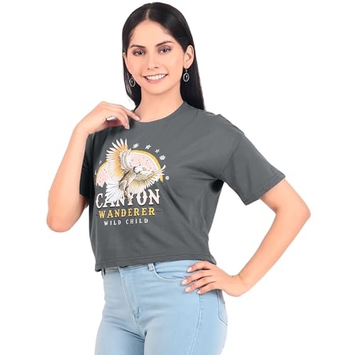 Image of London Hills Women's Cotton Regular Fit Tops || Crop Tops || Tshirt || Tshirt Top || Crop Tshirt