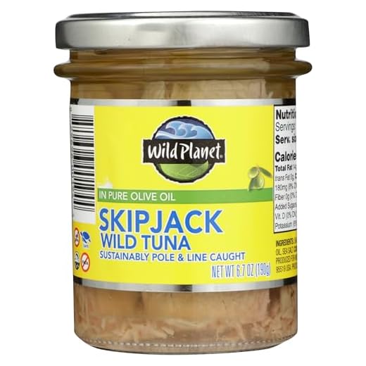 Wild Planet Skipjack Tuna in Pure Olive Oil, Keto and Paleo, 3rd Party Mercury Tested, 6.7 Ounce