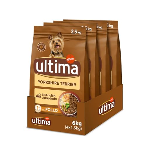Ultima Pequeño Yorkshire Terrier Pollo, Comida seca para perros, Pack de 4 x 1,5kg, Total 6kg