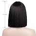 ENTRANCED STYLES Black Bob Wig with Bangs, Short Black Wig for Women Straight Bob Wigs Heat Resistant Synthetic wig Mia Wallace Cleopatra Cospaly Daily Party Use 12”