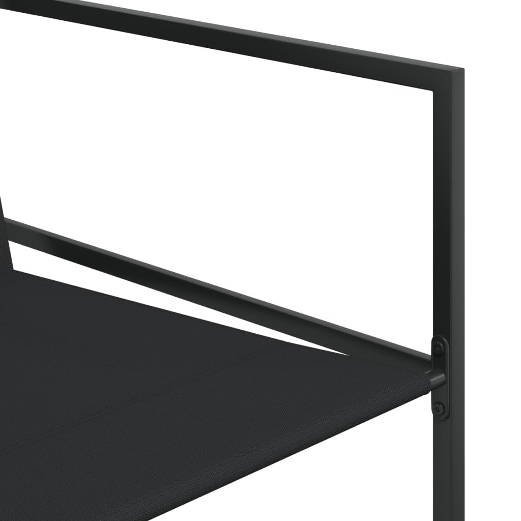 Homgoday 9-częściowy zestaw mebli ogrodowych, zestaw mebli ogrodowych, stół ogrodowy z krzesłami, zestaw do jadalni, meble balkonowe, meble tarasowe, kolor czarny, tekstylen