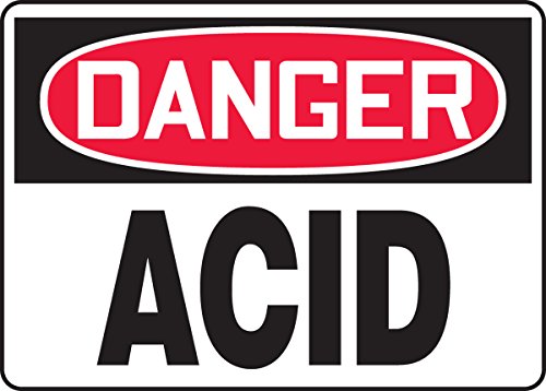 Plaque Danger Acid Accuform en plastique rigide de 0.055 pouce