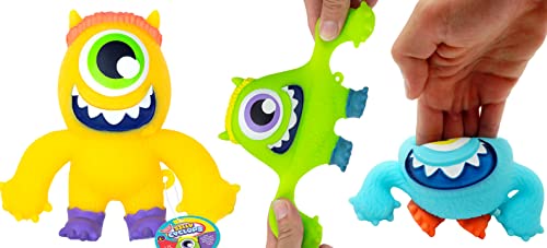 JA-RU Squishy Cyclops Figure Toys (6 Monster Toy) 4.5" One-Eyed Alien Stretchy Fidget Toy | Kids Anger Management Toys | Bulk Monster Party Favors & Classroom Prizes. 4349-6s