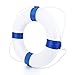 Beautihome Lifebuoy 52cm/20.5inch Diameter Swim Foam Ring Buoy Children Swimming Pool Safety Life Preserver with Perimeter Rope, Blue