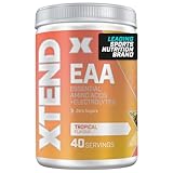 Scivation XTEND EAA Amino Acids Powder | Tropical | 40 Servings for Hydration and Fitness Performance | 9 Essential Amino Acids + Added Electrolytes Recovery Powder to Hydrate, Repair, Recover