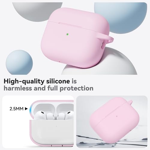 Image of Ljusmicker for AirPods Pro 3 Case 2025 with Cleaner Kit,Soft Silicone Protective Cover for Apple AirPods Pro 3rd Generation Cases for Women Men,for AirPod Pro 3 Cover with Keychain-Light Pink