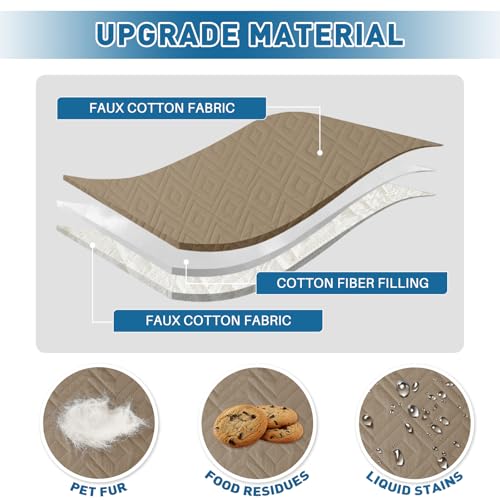 MAXIJIN Chair Covers Waterproof Sofa Slipcovers Non-Slip 1 Seater Sofa Protectors with Elastic Straps Reversible Universal Couch Covers for Dogs Pets - Image 4