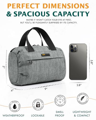 SafeDelux Smell Proof Bag with Combination Lock, Odorless Activated Carbon Fiber Smell Proof Container, Portable Stash Box for Travel, Home, Office & Gifts (Khaki) - Image 6