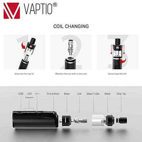 VAPTIO Cosmo Coil C2 Bobine de remplacement 0.7ohm(DL) pour kit Cosmo/Kit Tyro Nano,5 pièces par paquet, Sans E-liquide Sans Nicotine (Cosmo 0.7ohm C2) – vue 3