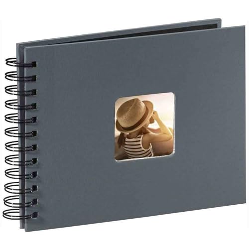Hama Fotoalbum 24x17 cm (Spiral-Album mit 50 schwarzen Seiten, Fotobuch mit...