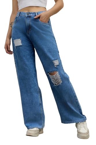Jeans en coton pour femme idéal pour un look décontracté chic en week-end entre amies