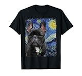 Sternennacht Vincent van Gogh Französische Bulldogge Gemälde T-Shirt