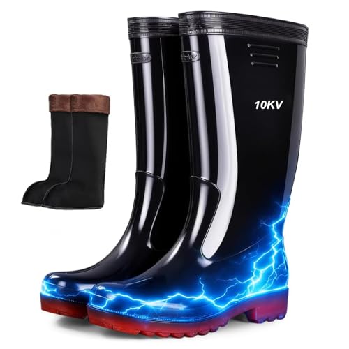 Botas aisladas con forro polar, calzado dieléctrico de alto voltaje para trabajos industriales de línea aérea