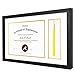 Golden State Art, Wood Diploma Tassel Shadow Box 11x17.5 Frame for 8.5x11 Document/Certificate, with Double Mat (White Over Gold), Tassel Holder & Real Glass, Black