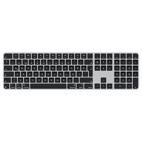Apple Magic Keyboard mit Touch ID und Ziffernblock für Mac Modelle mit Apple Chip – Türkisch‑Q – Schwarze Tasten ​​​​​​​