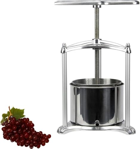 DARZYS Fruit Wine Press, Fruit Press, Stainless Steel Wine Press, Screw Press, Suitable for Wine, Juice, Pepper Oil Production