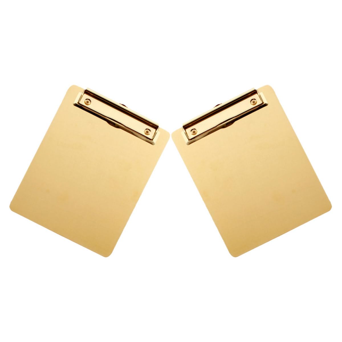 2 Stück A5 Wiederverwendbare Büro Klemmbretter aus Edelstahl in Gold mit Clips Verschleißfest zur Dokumentenorganisation im Büro