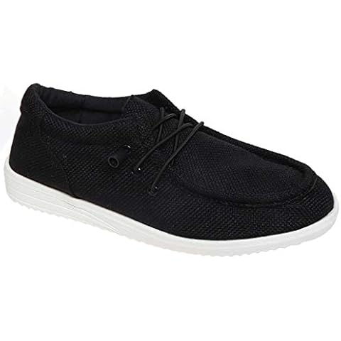 OUTWOODS Women’s Walk-1 Womens Slip-On Fashion Sneaker (Black Burlap, Numeric_7) Cover