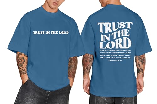 Christian Faith Over Fear Shirt for Men Jesus Religious Shirts Oversized T-Shirt