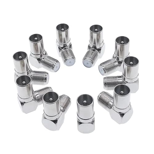 Connecteur F à angle droit 90° câble coaxial adaptateur antenne x10