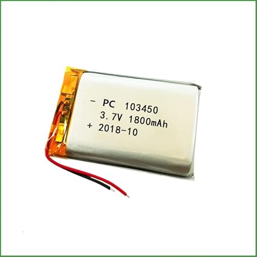 Yunique Green-Clean-Power - Batteria Lipo Ricaricabile 103450 3.7V 1800Mah | Per Cuffie Bluetooth, Smartwatch, Pos, Strumenti Medici | Protezione Pcm,