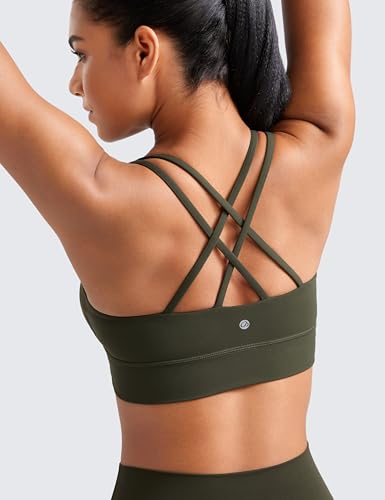 Image of CRZ YOGA Softness Mold Butterluxe Sports Bras | Molded Cup, Light Support, Yoga, Extremely Soft, Longline, Strappy Back, Scoop Neck, for Women