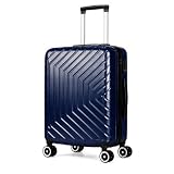 Mala de Bordo Inquebravel Polipropileno Premium com Rodas 360° e Cadeado TSA Integrado | Bagagem de Mão Leve e Resistente | Alça Telescópica Ajustável | Design Moderno para Viagens e Negócios (Azul)